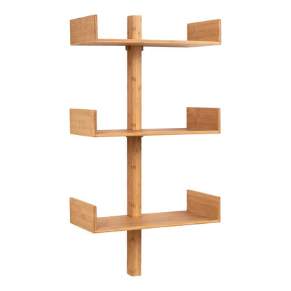 Bamboo Wall Shelf – Natural Wood Floating Shelf 50x102 cm