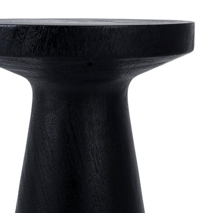 Suar Wood Side Table - Black Modern Accent Table