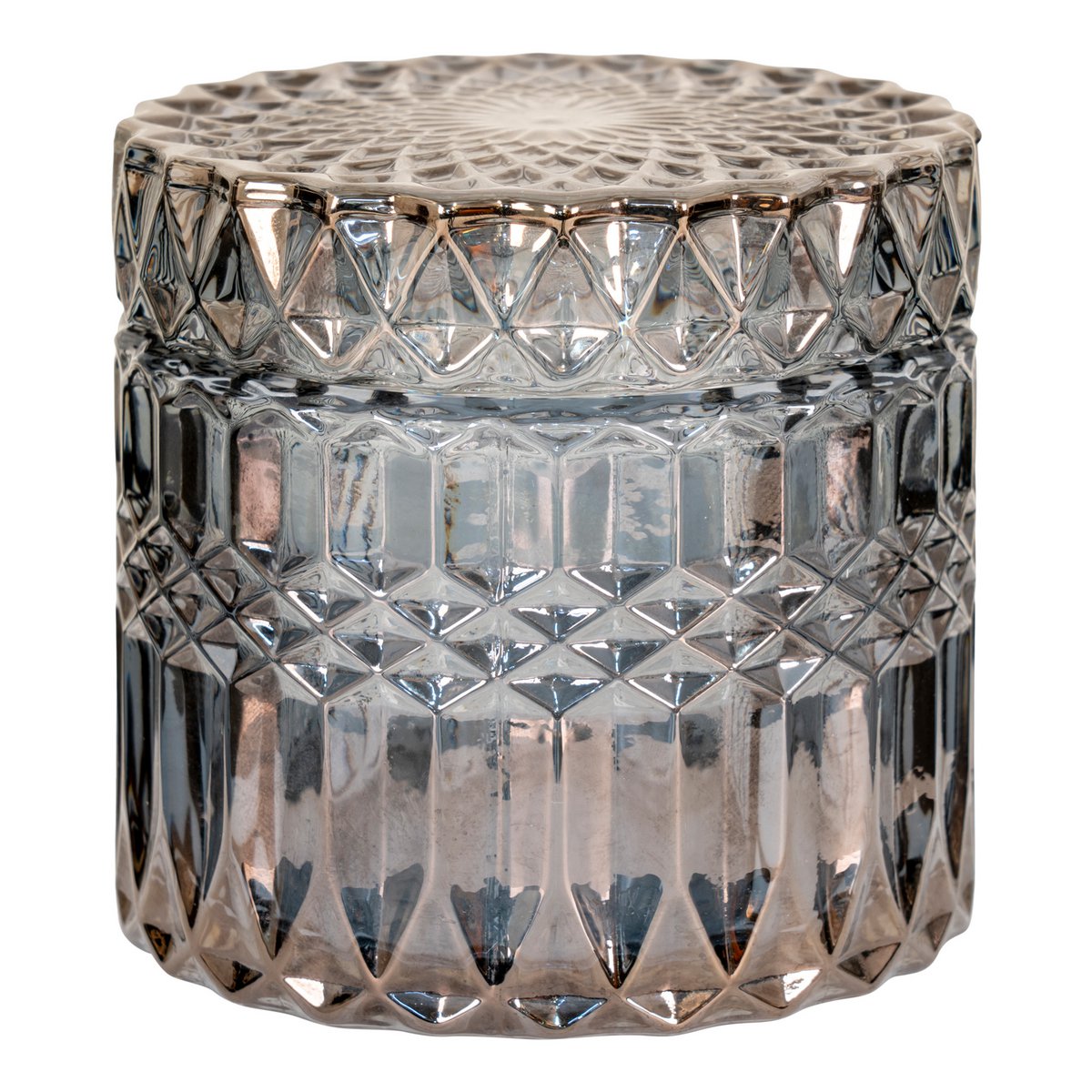 Glass Jars - Smoked Decorative Jars, Ø9x8.5 cm - Set of 2