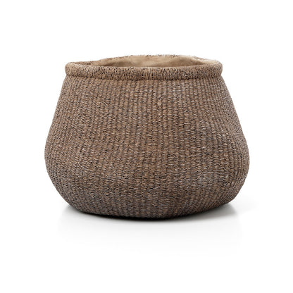 Concrete Planter - XL Brown Faux-Puff Design for Large Plants