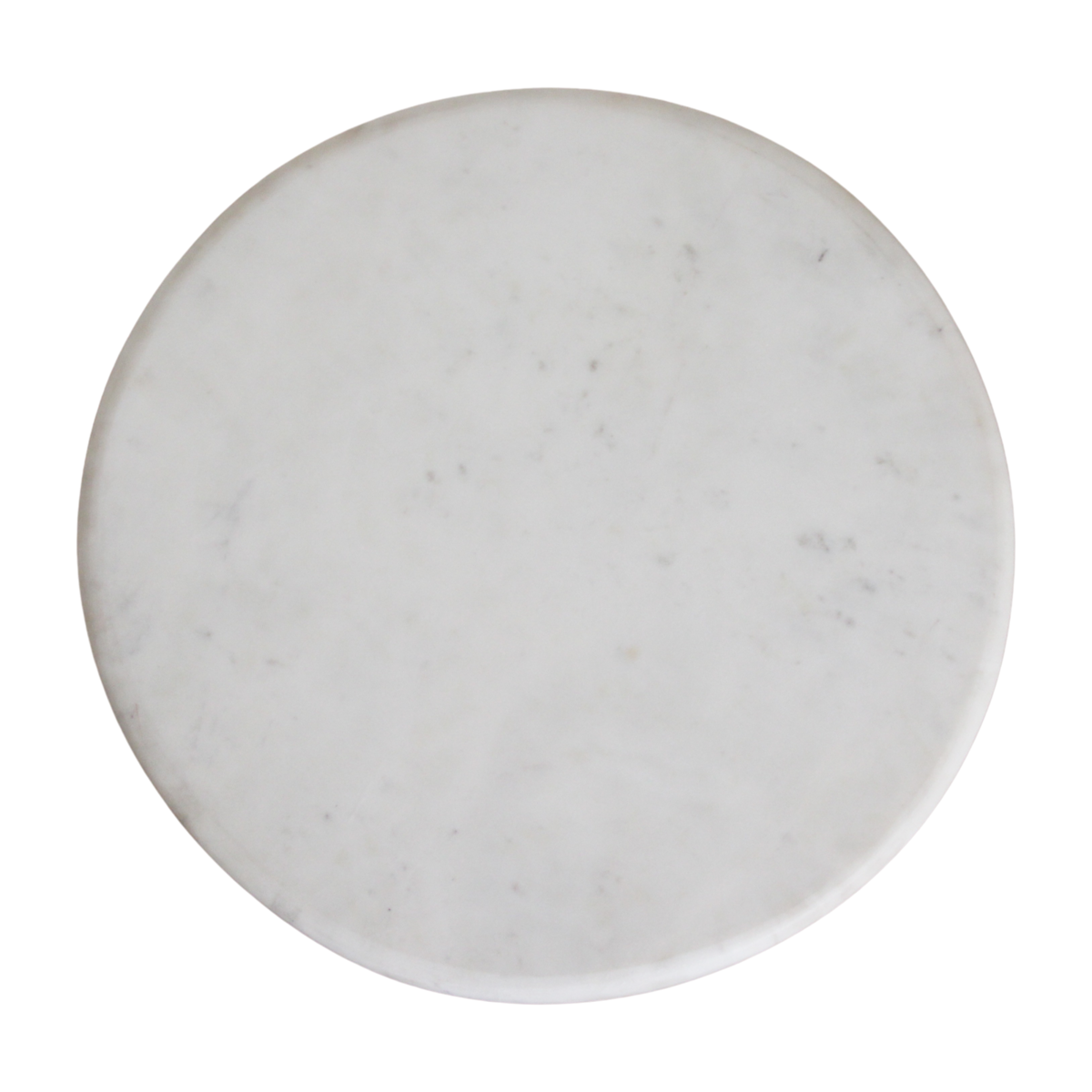 Marble Side Table - White Accent Table, Mango Wood Base, 30x30x50 cm