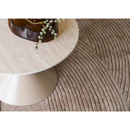 Annecy Coffee table, ceramic table top/steel, travertine/sand, ø70x41 cm