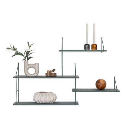 Harlem Shelf - Green, Steel/Paulownia, 99x17.5x62 cm