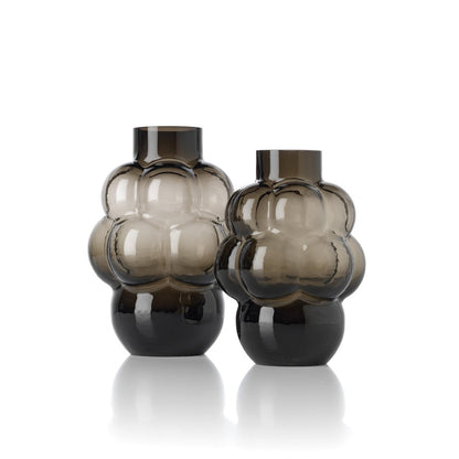 Glass Vase - Dark Grey Grape Vase - Modern Accent Decor