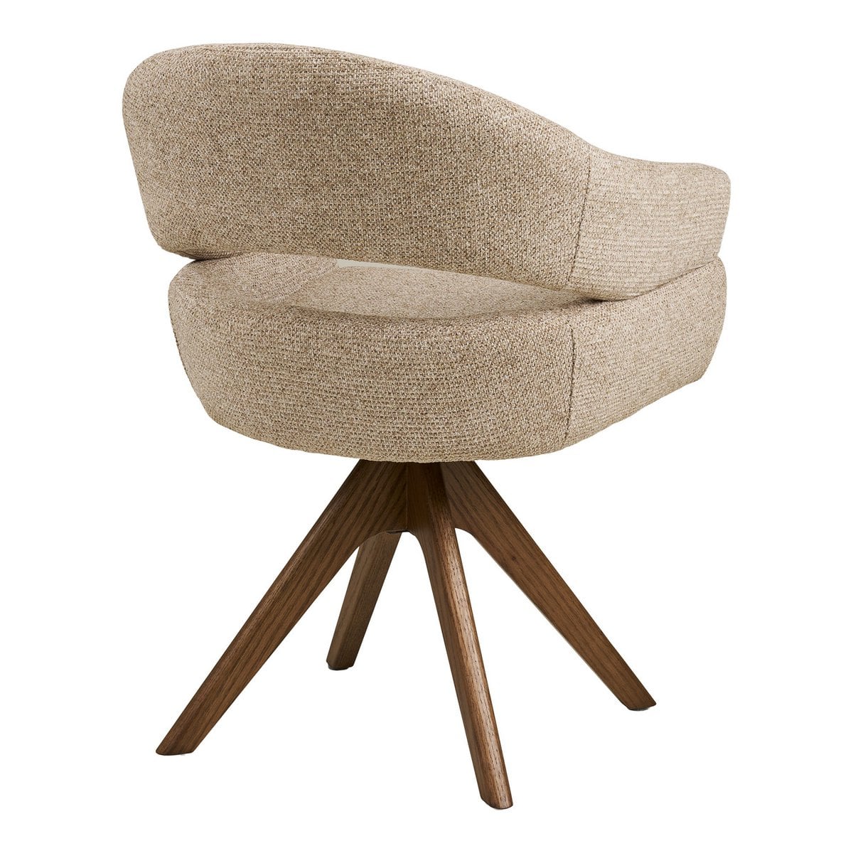 Dover Dining chair with swivel, sand heathered, brown oak legs, HN1317