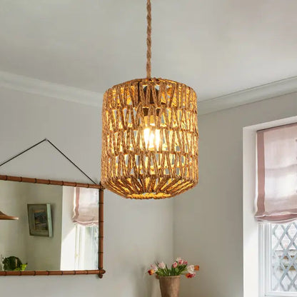 Rattan Pendant Light – Mid-Century Modern for Kitchen & Dining