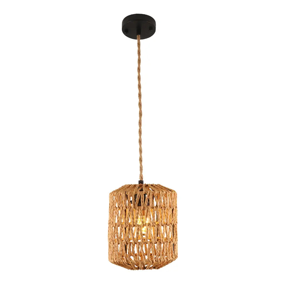 Rattan Pendant Light – Mid-Century Modern for Kitchen & Dining