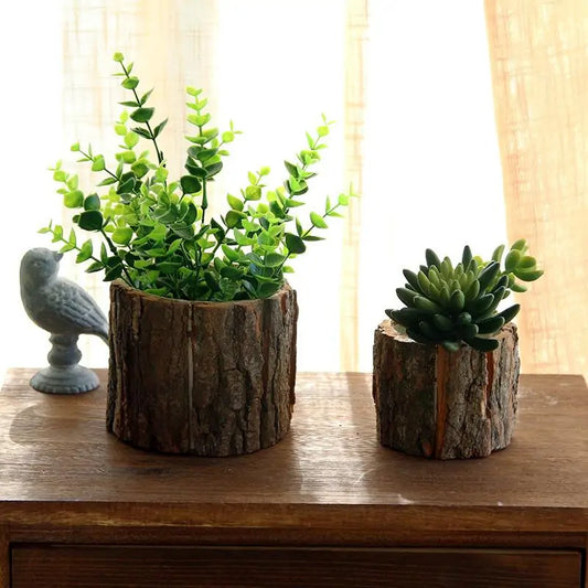 Houten log plantenpot | Volledig hout