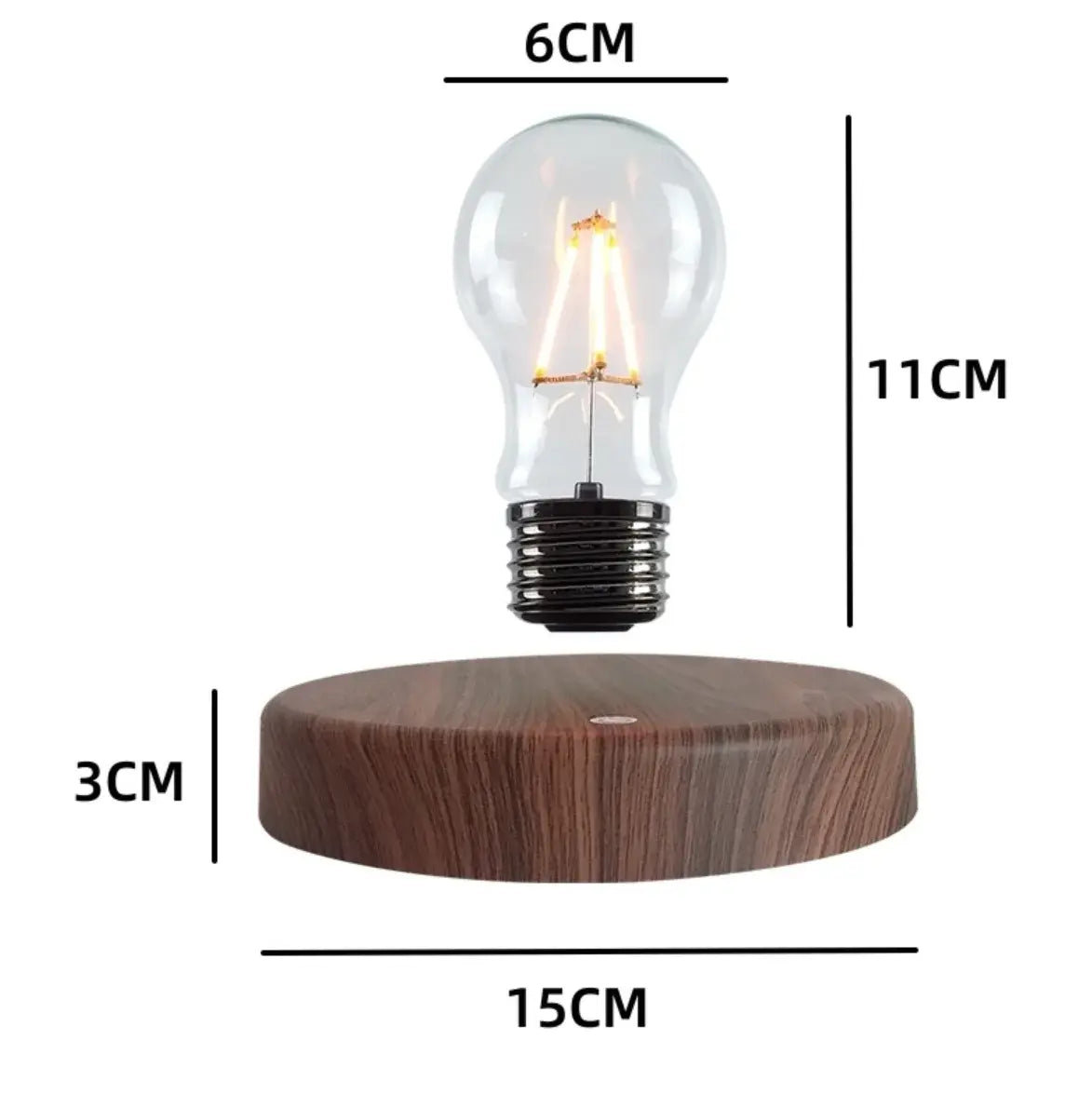 Floating Bulb Lamp | Natural Wood Socket