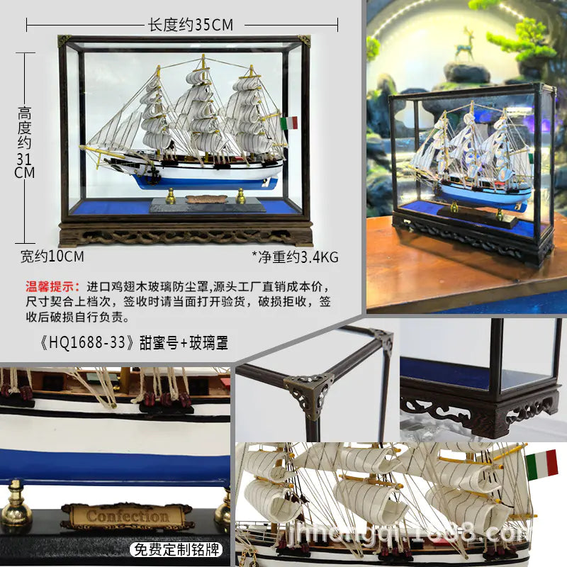 Sailing Ship Model - Real Wood Craft for Home Decor
