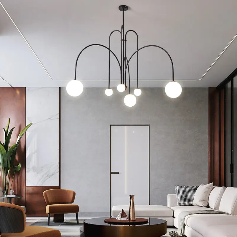 Geometric Glass Ball Chandelier - Modern Dining & Living Room