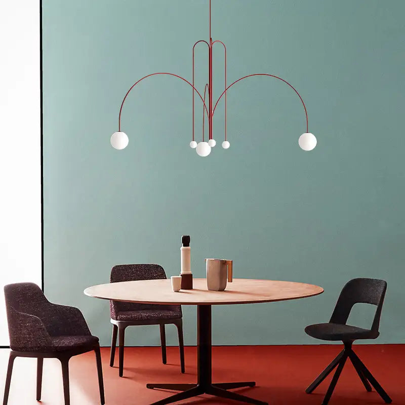 Geometric Glass Ball Chandelier - Modern Dining & Living Room