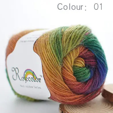 Rainbow Wool Yarn – Soft & Colorful for Knitting & Crochet
