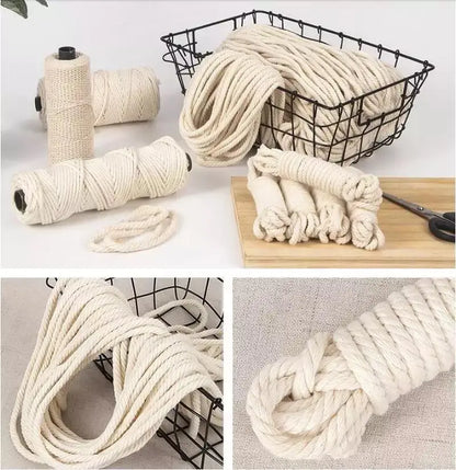 Macrame Cord - Beige Cotton Rope for DIY Boho Decor