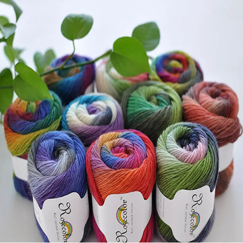 Rainbow Wool Yarn – Soft & Colorful for Knitting & Crochet