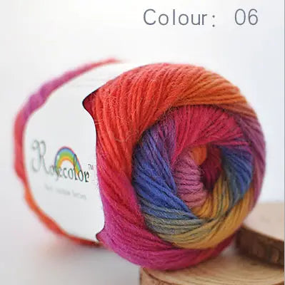 Rainbow Wool Yarn – Soft & Colorful for Knitting & Crochet