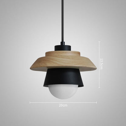 Nordic Mushroom Pendant Light | Metal & Wood