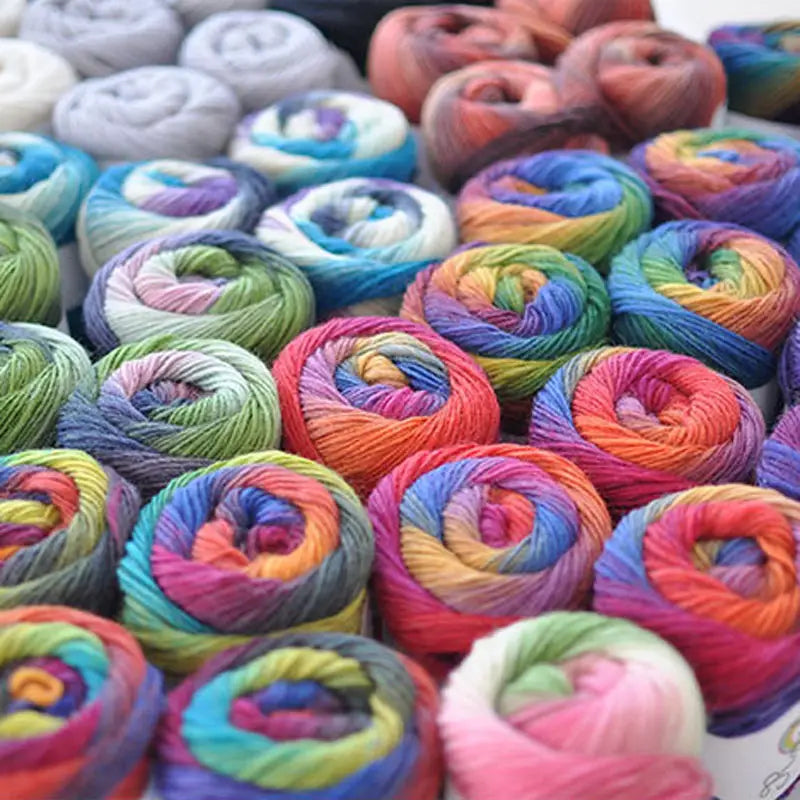 Rainbow Wool Yarn – Soft & Colorful for Knitting & Crochet