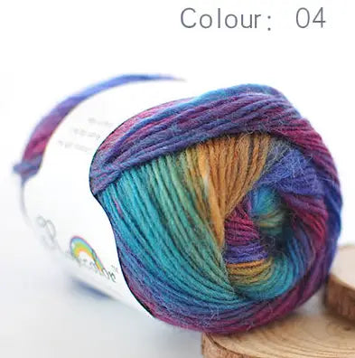 Rainbow Wool Yarn – Soft & Colorful for Knitting & Crochet