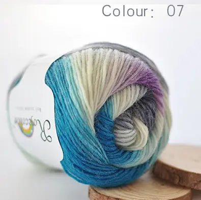 Rainbow Wool Yarn – Soft & Colorful for Knitting & Crochet