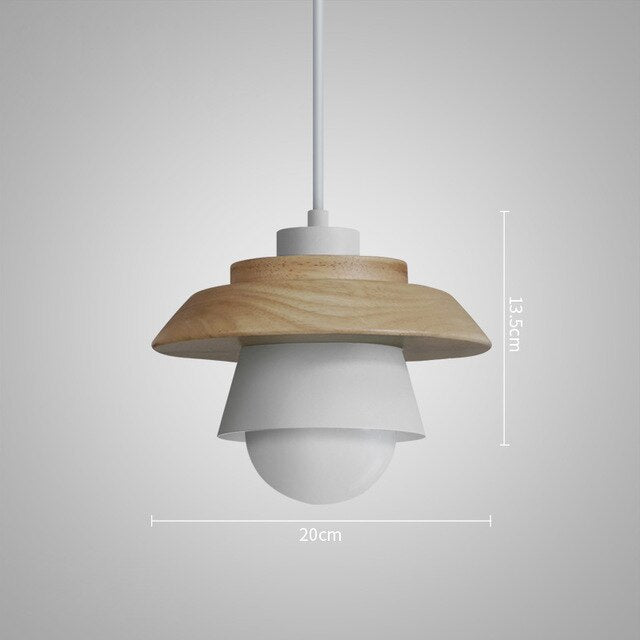 Nordic Mushroom Pendant Light | Metal & Wood