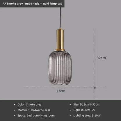 Glas Pendelleuchten E27 Rauchgrau für Küche Restaurant Esstisch Wohnzimmer Bar Front Home Decor Hängeleuchten