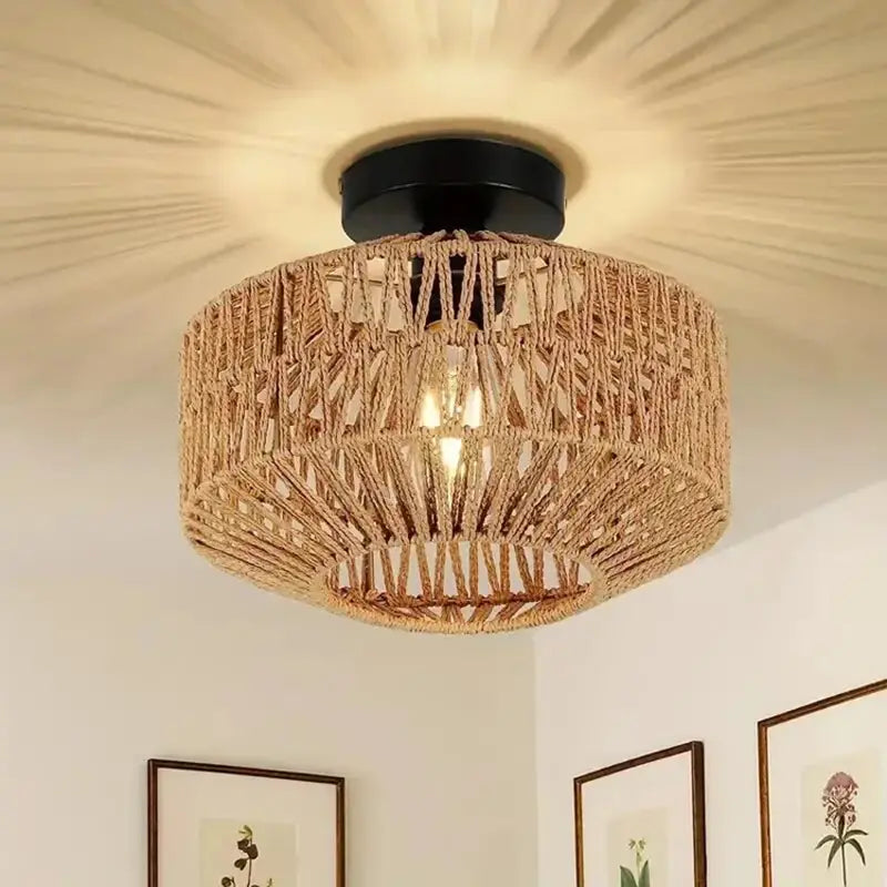 Bamboo Pendant Light – Handwoven Rattan Chandelier