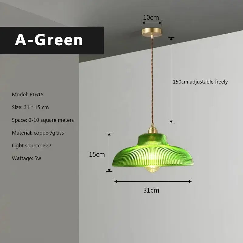 Retro Glass Pendant Light Nordic Home Decoration Lighting For Bedroom Bedside Living Dining Room 220V Hanging Illumination Lamps