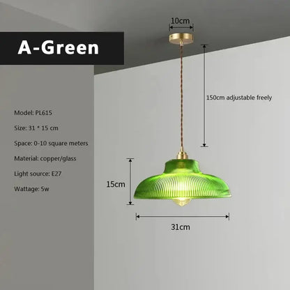 Retro Glass Pendant Light Nordic Home Decoration Lighting For Bedroom Bedside Living Dining Room 220V Hanging Illumination Lamps