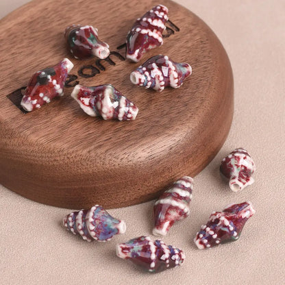 Ocean Conch Beads - Colorful Ceramic for Jewelry Making