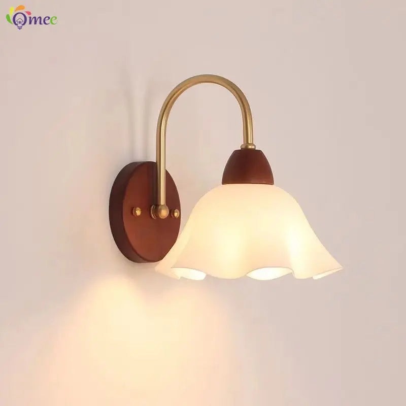 Modern Wooden Wall Lamp – LED Bedside Reading Light