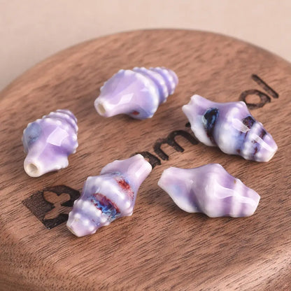 Ocean Conch Beads - Colorful Ceramic for Jewelry Making