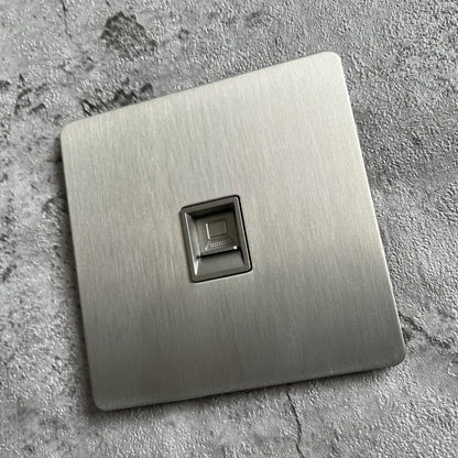 Matte Stainless Steel Wall Switch - USB & EU Outlet | sitezone test 02