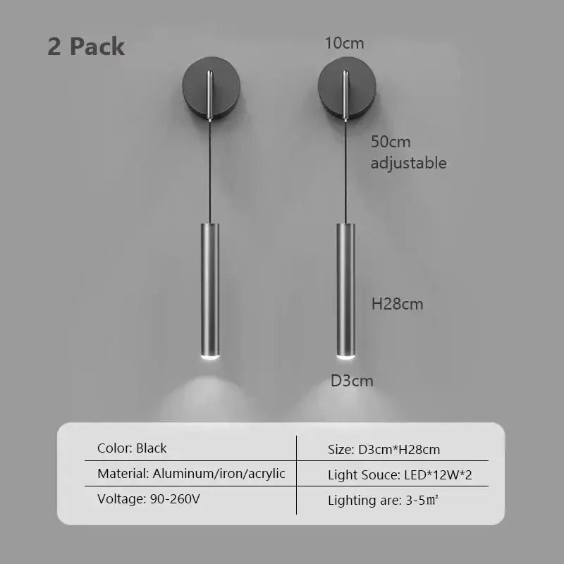 Modern LED Wall Sconce - Adjustable Reading Light