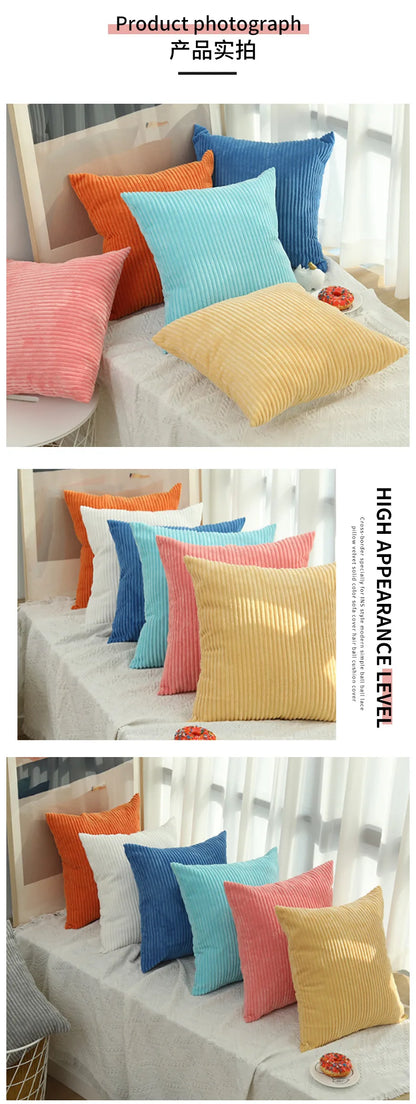 Corduroy Pillow Cover - Soft Flannel Cushion