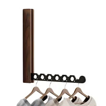 Wood Wall-Mounted Clothes Hanger - Space-Saving & Collapsible