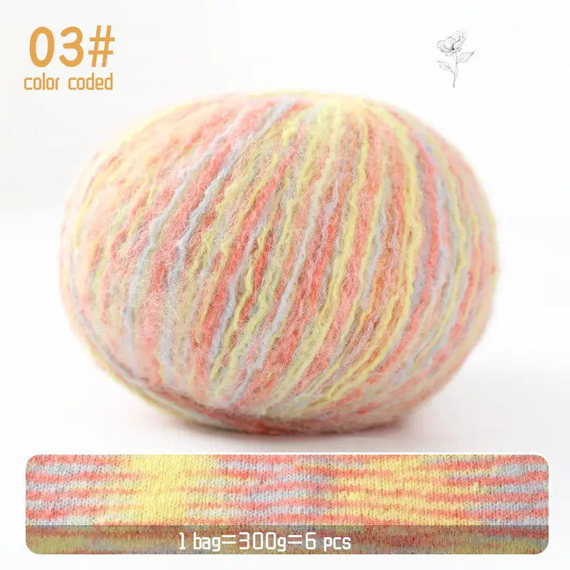 Gradient Mohair Yarn - Colorful Blend for Knitting