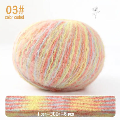 Gradient Mohair Yarn - 300g Colorful Blend for Knitting