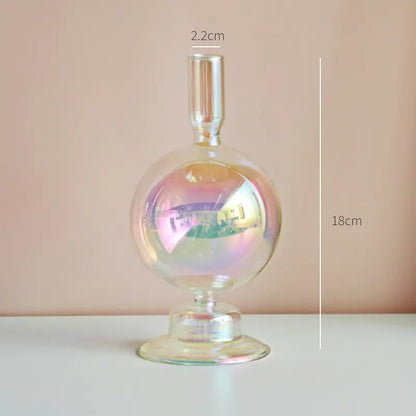 Rainbow Glass Candle Holder – Adds Color & Style