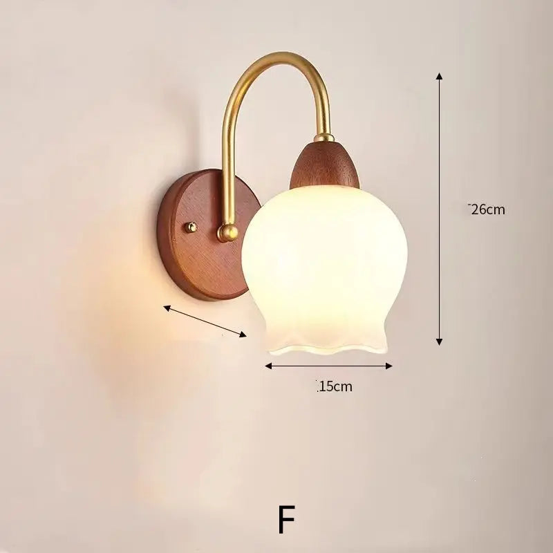 Modern Wooden Wall Lamp – LED Bedside Reading Light