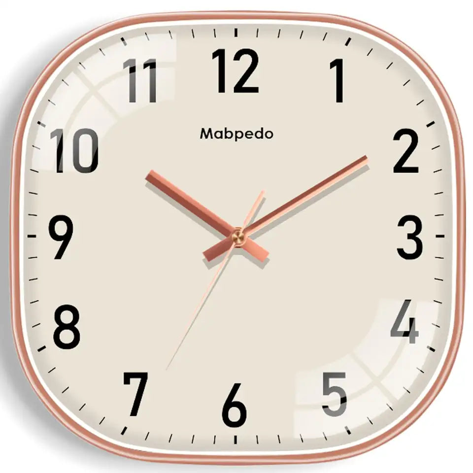 Square Quartz Wall Clock – Modern Beige Design | sitezone test 02
