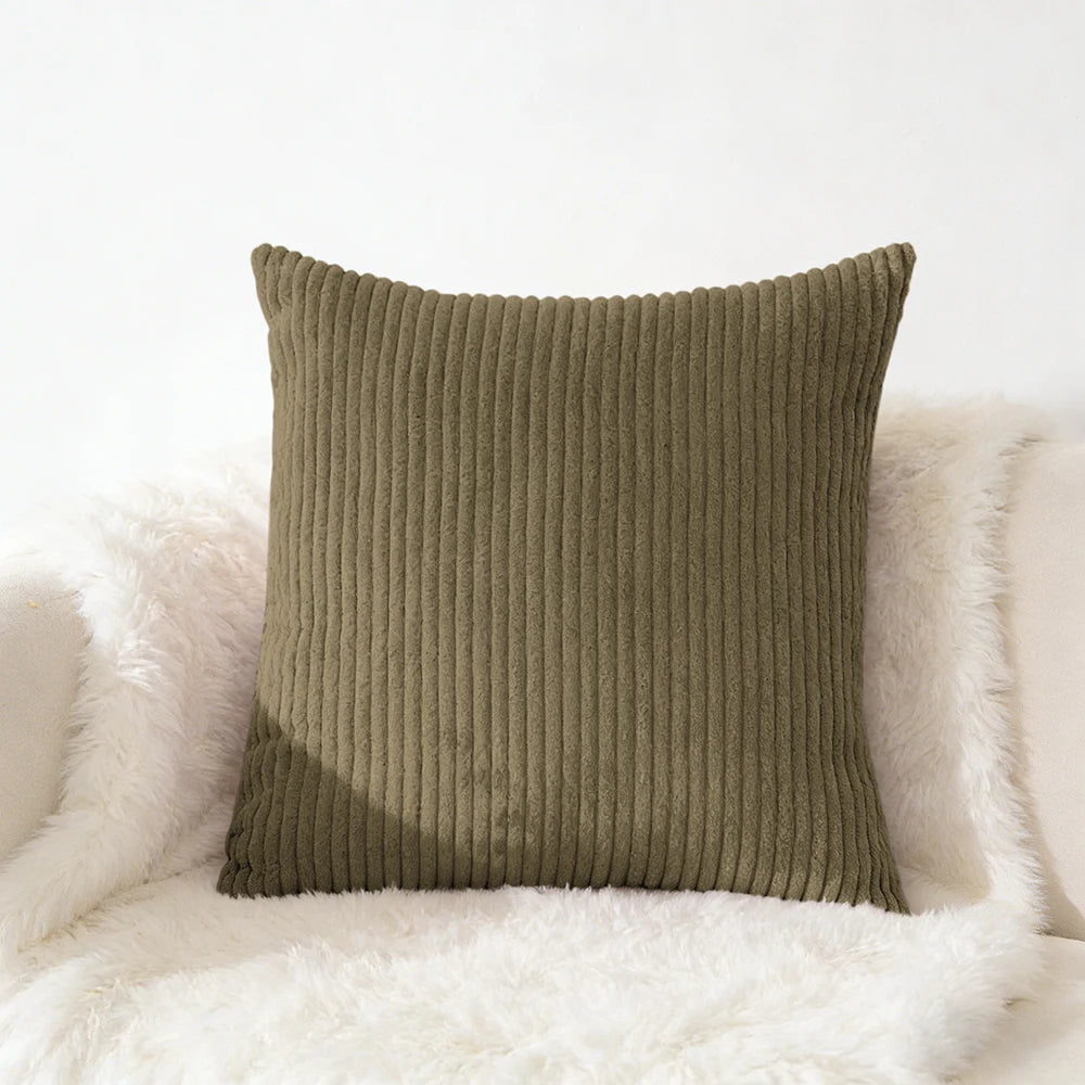Corduroy Pillow Cover - Soft Flannel Cushion