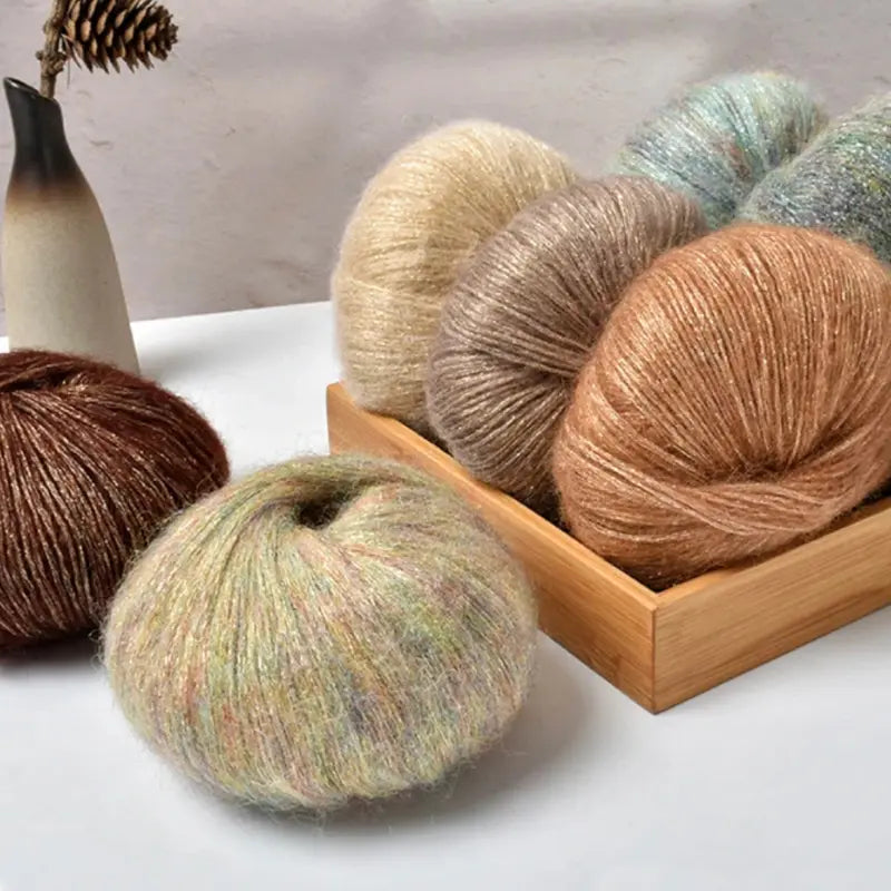 Sequin Mohair Crochet Yarn - Soft & Warm for Baby Projects