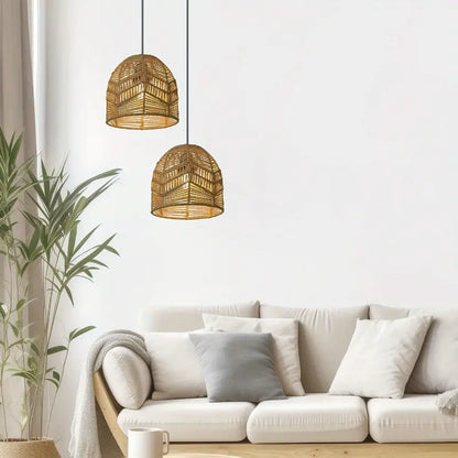 Bamboo Pendant Light – Hand-Woven Lantern for Warm Ambiance