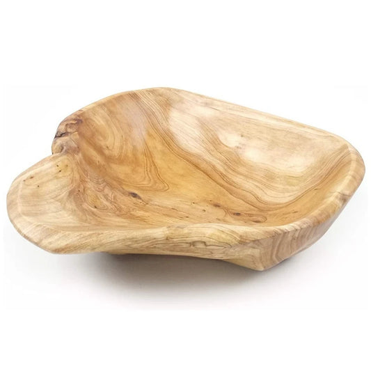 Wooden Fruit Salad Serving Bowl Hand-Carved Root Bowls Living Room Real Wood Candy Bowl 15-19cm