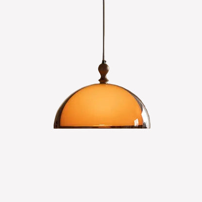 Brown Acrylic Pendant Light - Adjustable Height, Wood Finish