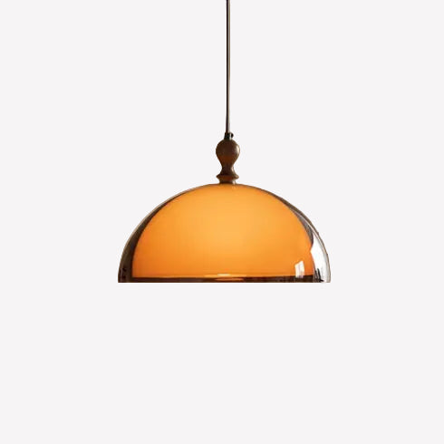 Brown Acrylic Pendant Light - Adjustable Height, Wood Finish