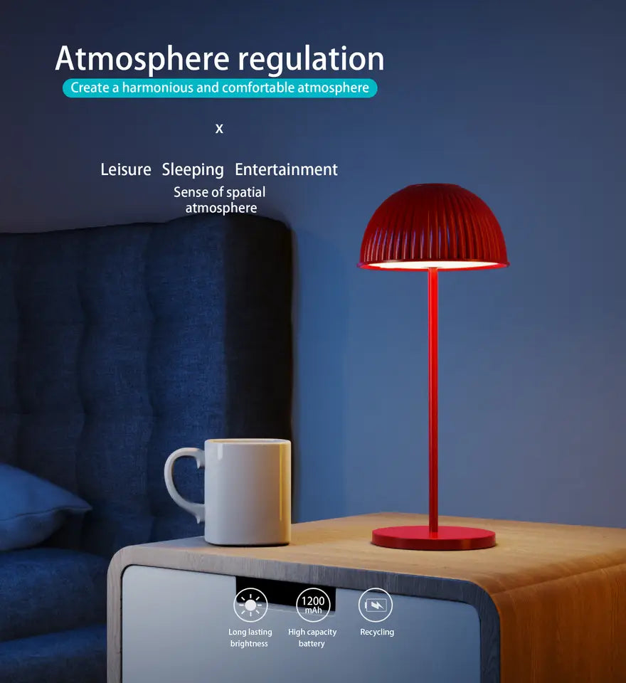 Portable Mushroom LED Table Lamp - Rechargeable & Folding