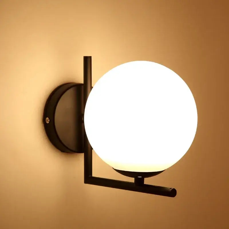 Modern Glass Globe Wall Sconce - Ambient Bedroom Lighting