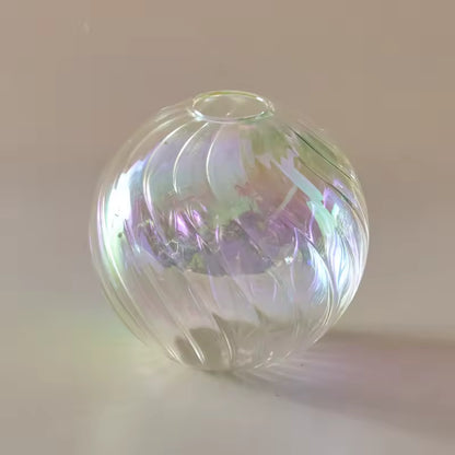 Iridescent Glass Vase - Modern Ball Vase Home Decor